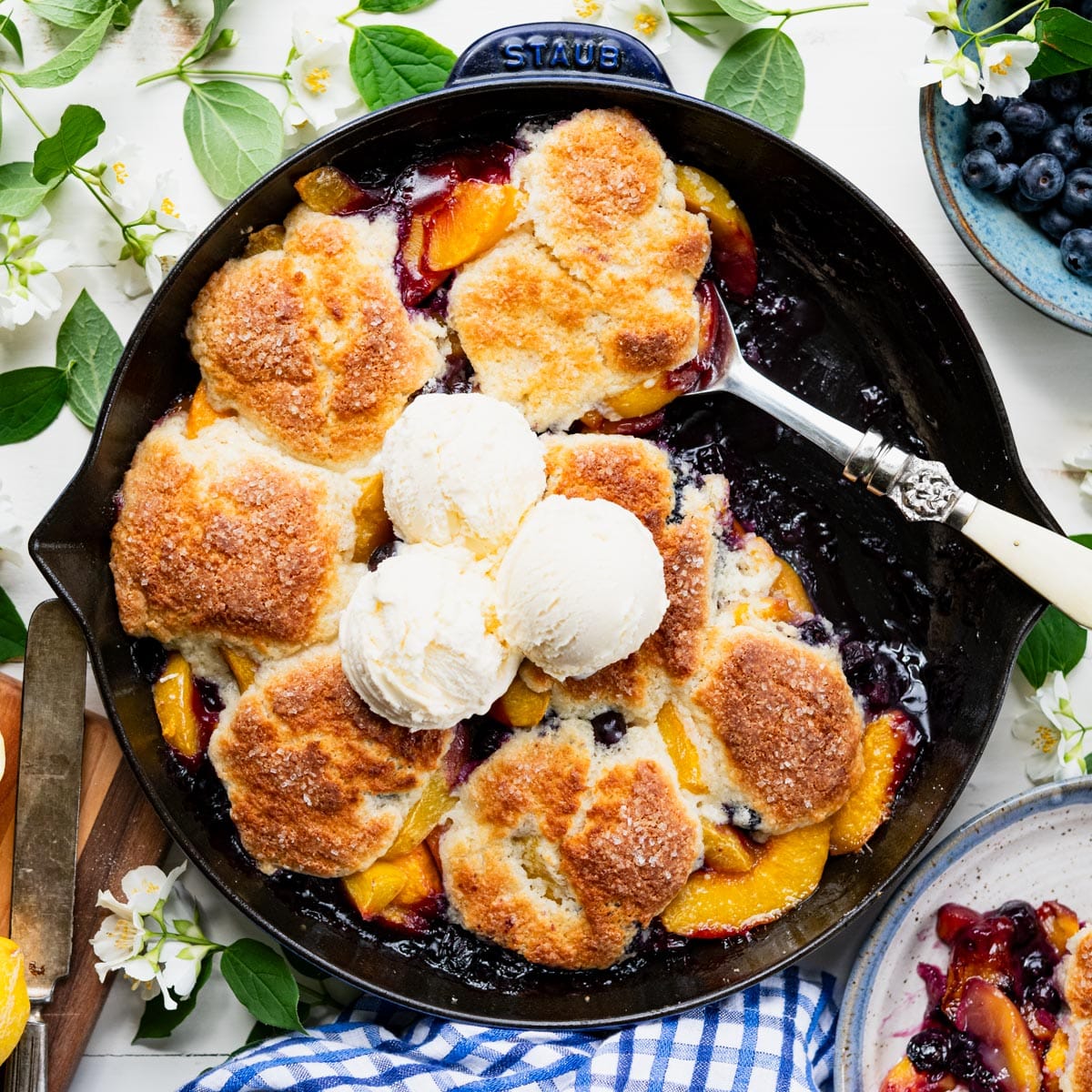 Blueberry Peach Cobbler: Perfect for Summer, Fresh or Frozen